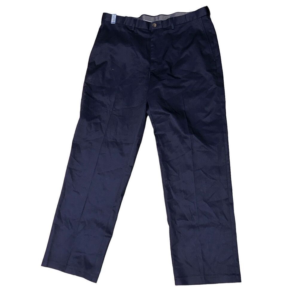 NEW WITH TAGS Haggar FLAT FRONT Classic Fit 38W X 32L Mens KHAKI blue Pants HIDD